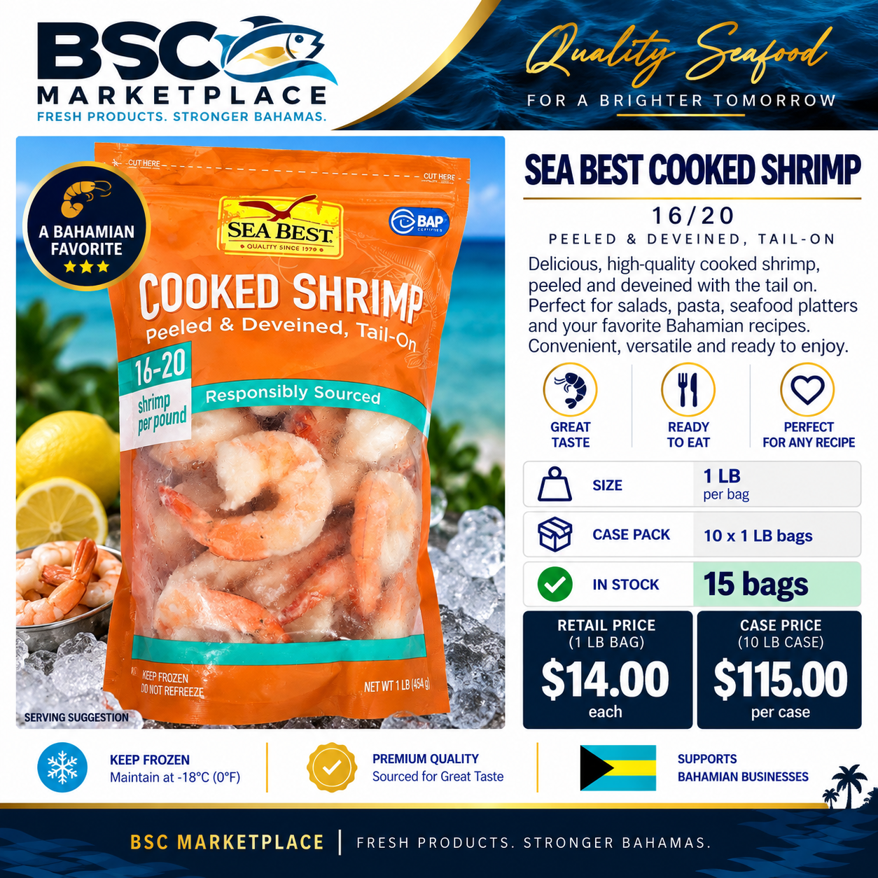 Sea Best Cooked Shrimp 16/20